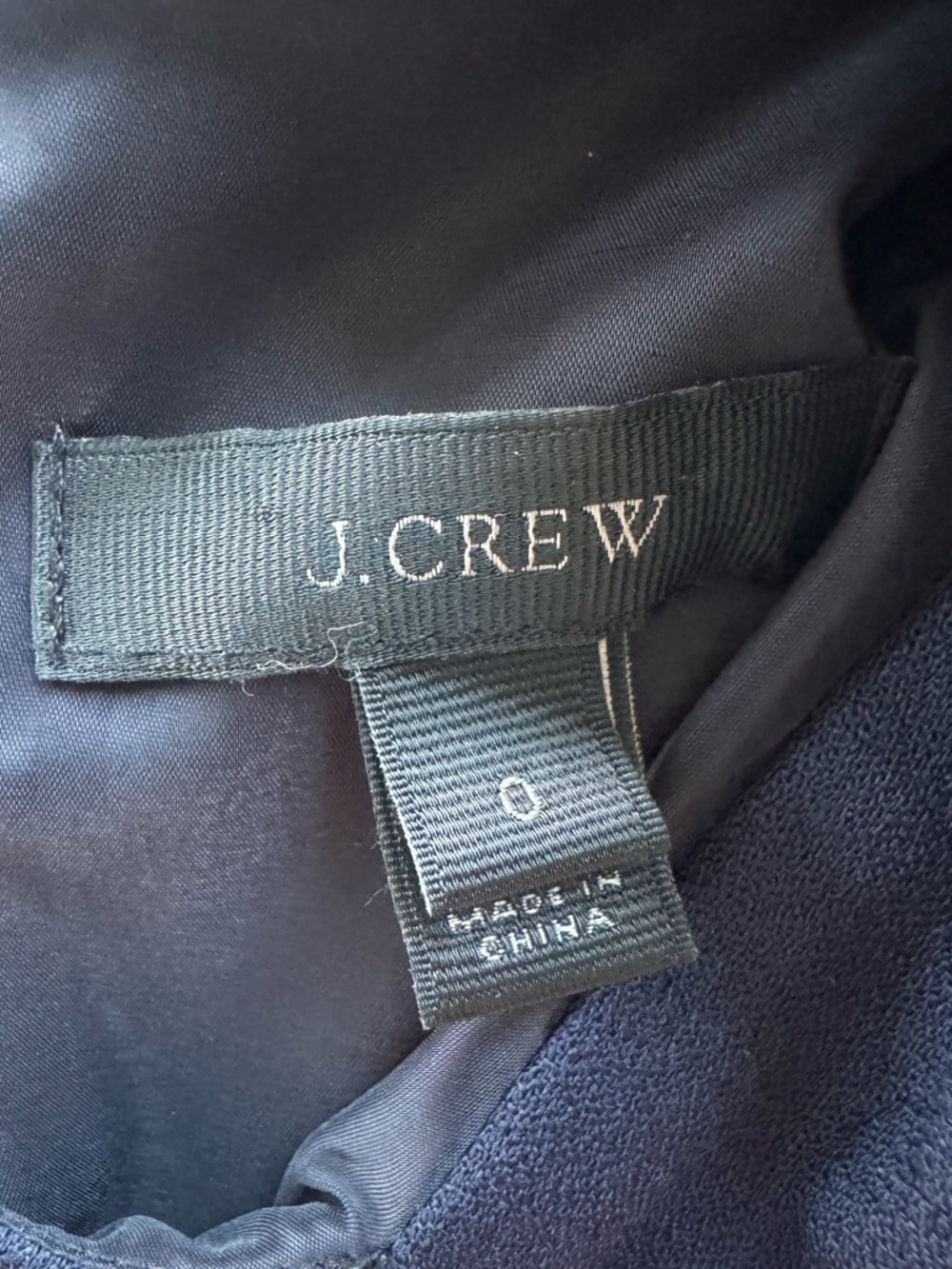 J. Crew Navy Blue Tie Neck Midi Fit and Flare Dress - Picture 5 of 7